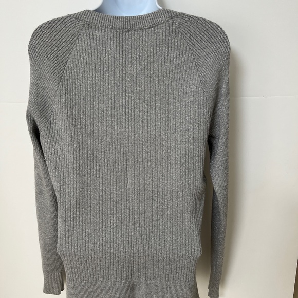 WHBM Silver Metallic Ribbed Sweater - Picture 3 of 4